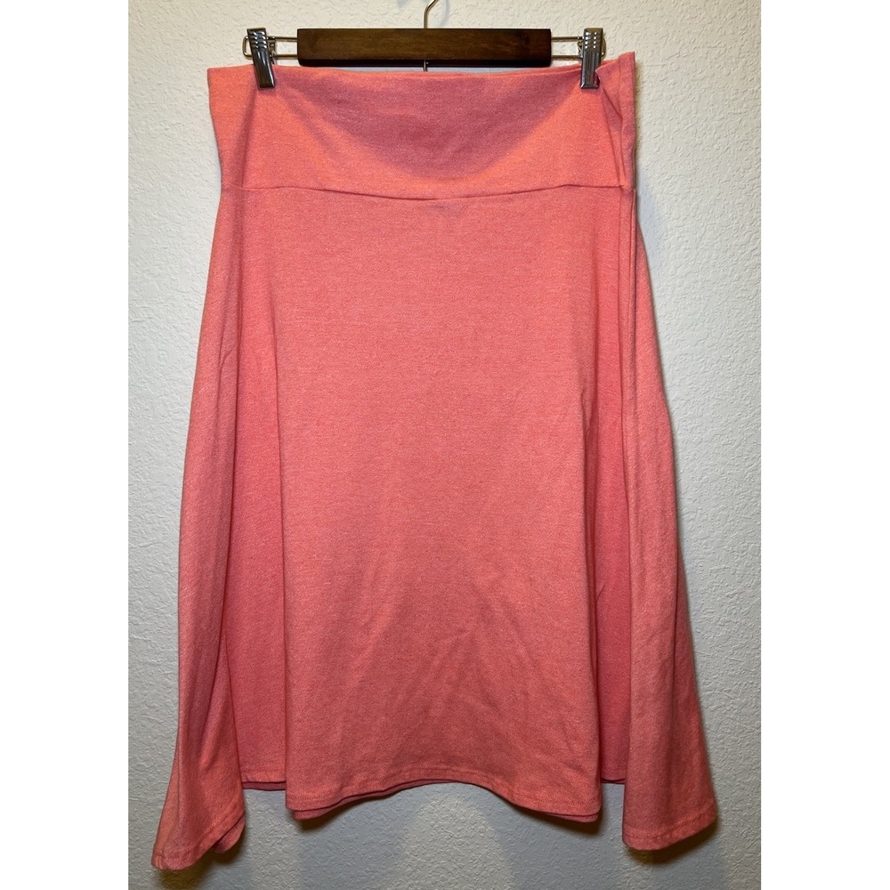 LuLaRoe A-line Azure Skirt Women's Size XL Stretch Orange‎ Coral